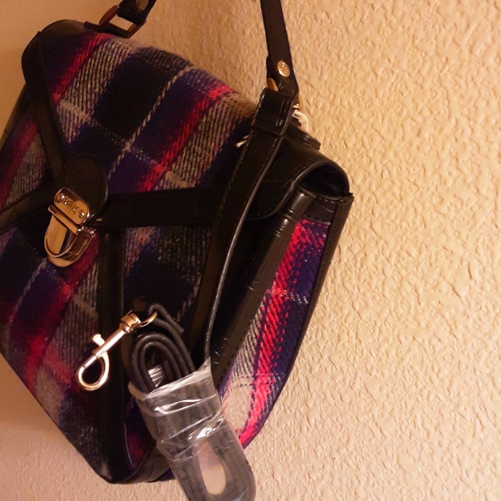 Relic By Fossil Purple/Pink Plaid Handbag Shoulder Bag NWOT - Picture 9 of 16
